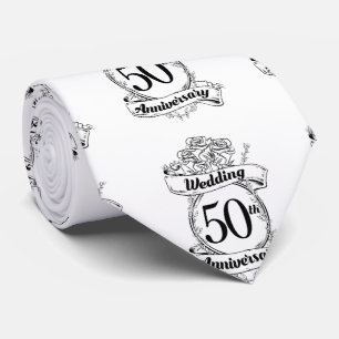 第50回金ゴールド結婚記念日バラ ネクタイ