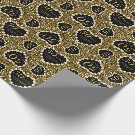 第50回金ハート結婚記念日 | DIY文字 ラッピングペーパー (角)