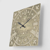 第50回金結婚の記念日広場 スクエア壁時計 (傾斜)