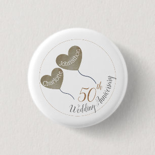 第50回金結婚の記念気球 缶バッジ