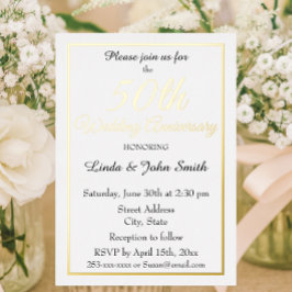 第50回金結婚金記念シンプル会 箔招待状