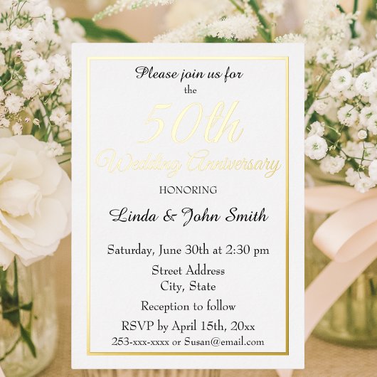 第50回金結婚金記念シンプル会 箔招待状