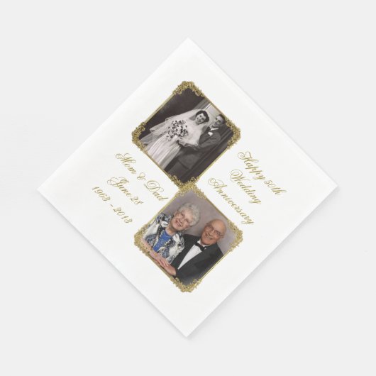 第50回金結婚金記念写真 スタンダードランチョンナプキン (角)