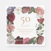 第50回金結婚金記念日バラ スタンダードランチョンナプキン (正面)