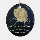 第50回金結婚金記念日バラ セラミックオーナメント (左)