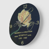 第50回金結婚金記念日バラ ラージ壁時計 (傾斜)