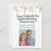 第50回金結婚金記念日パーティーお祝い 招待状 (正面)