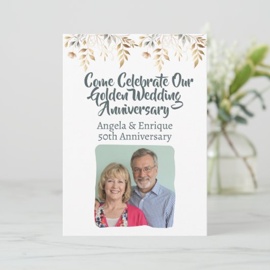 第50回金結婚金記念日パーティーお祝い 招待状 (スタンド正面)