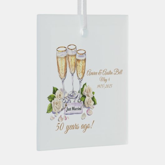 第50回金結婚金記念日 ガラスオーナメント (正面右)