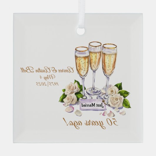 第50回金結婚金記念日 ガラスオーナメント (裏面)