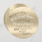 第50回70回80回誕生日紙吹雪金ゴールド 招待状 (正面/裏面)