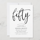 第50回B&W誕生日パーティスクモダンリプトタイポグラフィ 招待状 (正面)