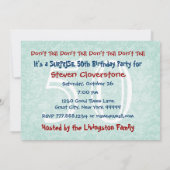 第50回SUPRISE誕生日パーティーアクアレッドホワイトT302 招待状 (裏面)