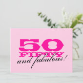 第50女性のためのバースデーパーティ招待状 招待状 (スタンド正面)