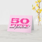 第50女性のためのバースデー・カード| 50およびすばらしい! カード (黄色い花)
