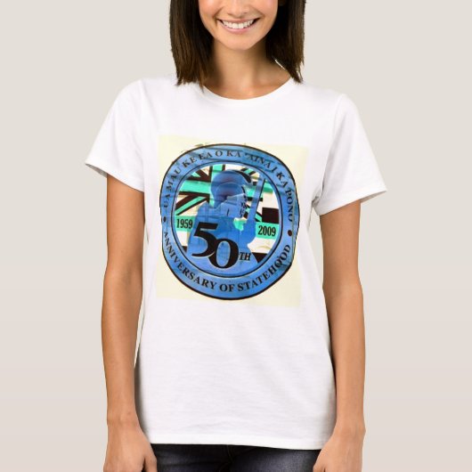 第50州お祝いエンブレム Tシャツ (正面)