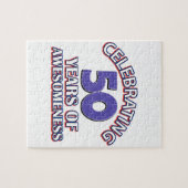 第50年の誕生日のデザイン ジグソーパズル (横)