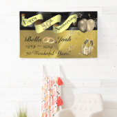 第50幸せな記念日の旗の結婚 横断幕 (インサイチュ)