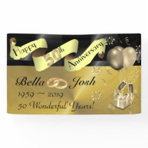 第50幸せな記念日の旗の結婚