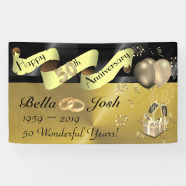 第50幸せな記念日の旗の結婚 横断幕