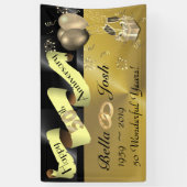 第50幸せな記念日の旗の結婚 横断幕 (縦)