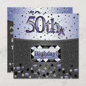 第50彼または彼女のためのバースデーパーティ招待状 招待状 (正面/裏面)