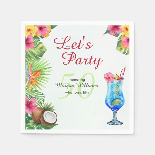 第50日トロピカルサマーディーン&カクテルパーティー スタンダードカクテルナプキン (正面)
