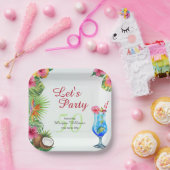 第50日トロピカルサマーディーン&カクテルパーティー ペーパープレート (パーティー)