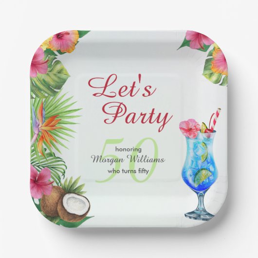 第50日トロピカルサマーディーン&カクテルパーティー ペーパープレート (正面)