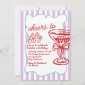 第50期チャンパ描ン50期フォトカラフル誕生日 招待状 (正面)