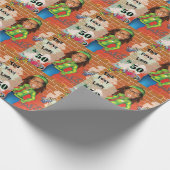 第50期女子誕生日フォキシレディおもしろい顔切り抜き ラッピングペーパー (角)