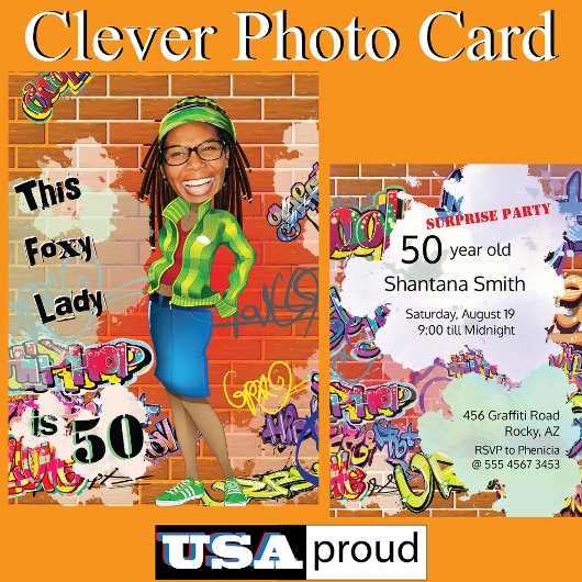 第50期女子誕生日💃フォキシレディポートレート おもしろい 招待状