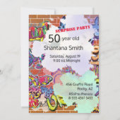 第50期女子誕生日💃フォキシレディポートレート おもしろい 招待状 (裏面)