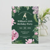 第50期水彩エレガント花誕生日 招待状 (スタンド正面)