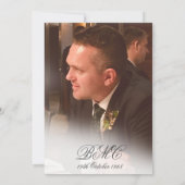 第50期男性誕生日シンプル写エレガント真 招待状 (裏面)