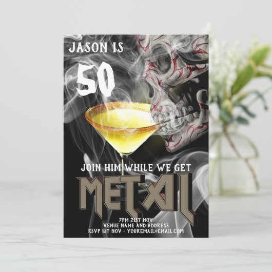 第50期重金属誕生日招待状ギターゴシック 招待状 (スタンド正面)