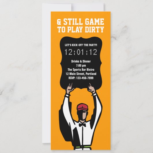 第50汚れた誕生日のフットボールのパーティの招待状-! 招待状 (裏面)