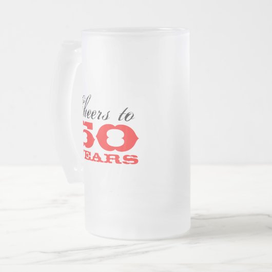 第50男性へ誕生日のビールのジョッキのギフト フロストグラスビールジョッキ (正面左)