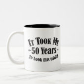 第50私によいこれを見るために50の50年かかりました ツートーンマグカップ (左)