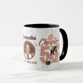 第50章バラ金ゴールド第50章エレガント誕生日写真 マグカップ (正面右)