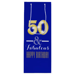 第50第50誕生日のワイン・ボトル ワインギフトバッグ
