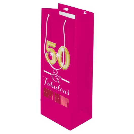 第50第50誕生日のワイン・ボトル ワインギフトバッグ (正面アングル)