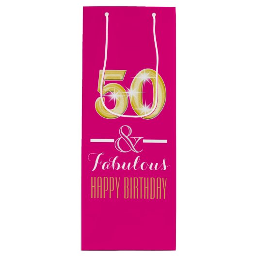 第50第50誕生日のワイン・ボトル ワインギフトバッグ (正面)