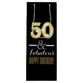 第50第50誕生日のワイン・ボトル ワインギフトバッグ