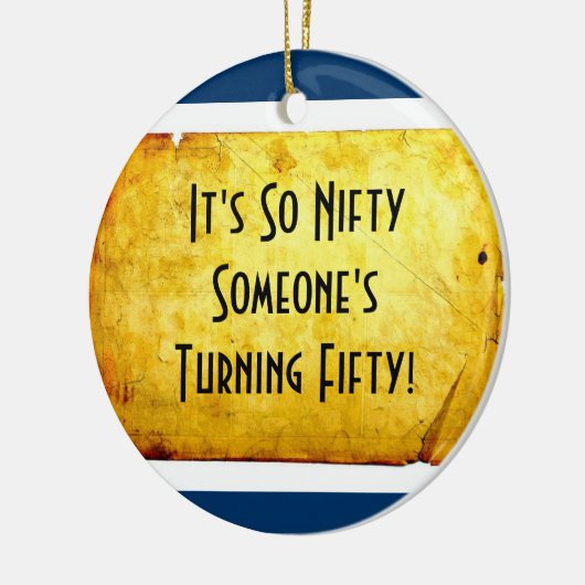 第50粋な誕生日50オーナメントで セラミックオーナメント (左)