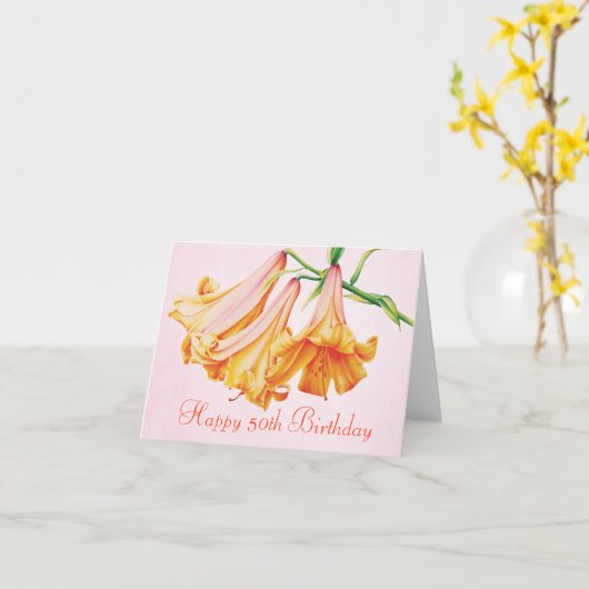 第50素晴らし期誕生日 カード (黄色い花)