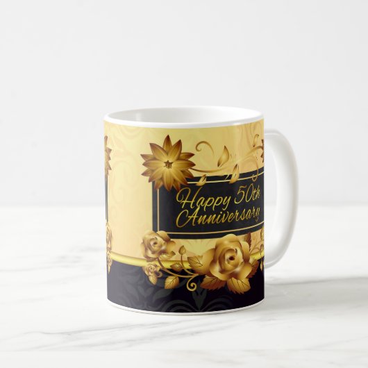 第50結婚記念日のギフトのマグ コーヒーマグカップ (正面右)