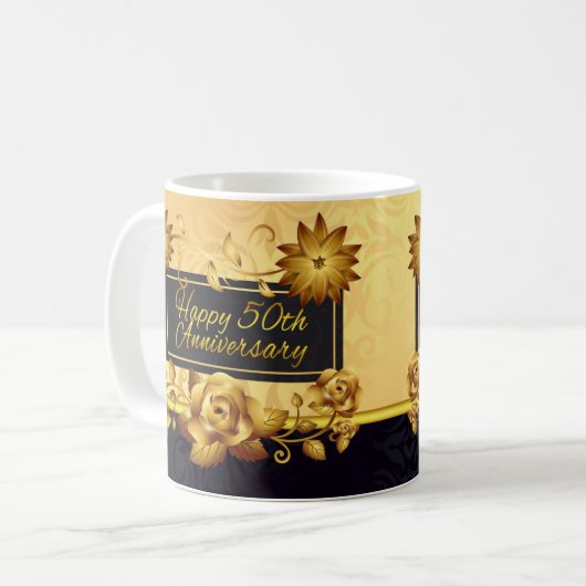 第50結婚記念日のギフトのマグ コーヒーマグカップ (正面左)