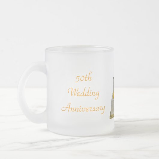 第50結婚記念日のコーヒー・マグ- splorder フロストグラスマグカップ (左)