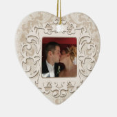 第50結婚記念日のパーソナライズな写真 セラミックオーナメント (右)